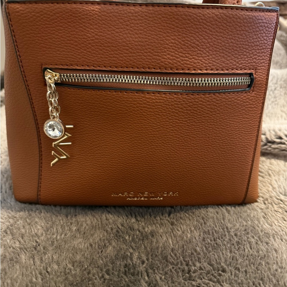 Marc New York Brown Crossbody Bag with Textured Leather